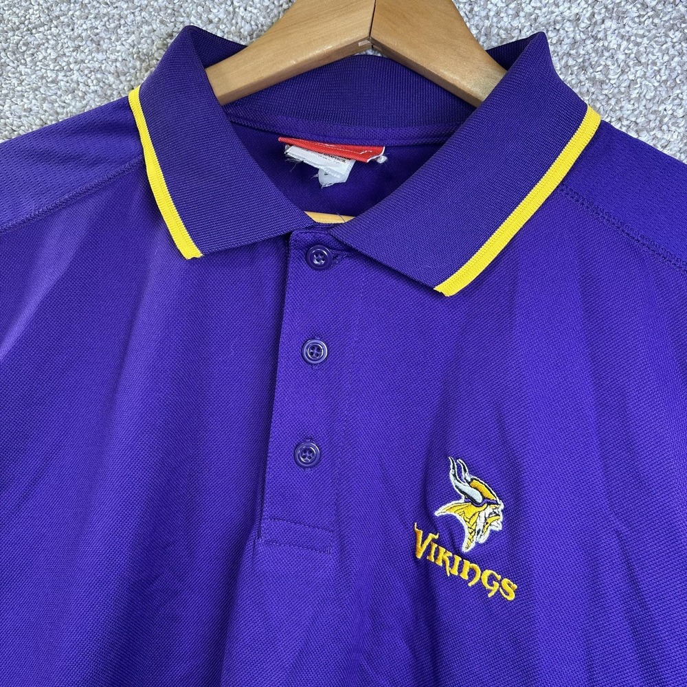 Minnesota Vikings Shirt Mens XL‎ Purple NFL Football NFL Polo Embroidered